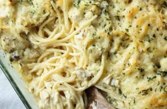 Rooster Tetrazzini (Creamy Pasta Bake)